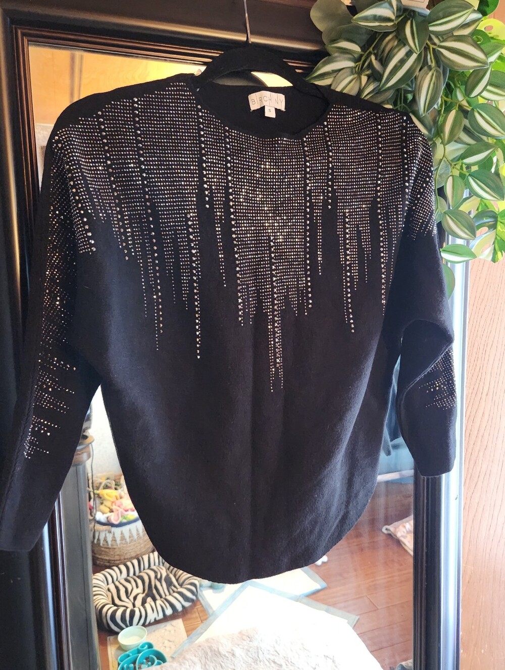 Birch Ny Black Rhinestone Sweater